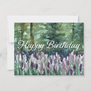 Happy Birthday Forest Wildflowers Waterverf Art Briefkaart