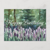 Happy Birthday Forest Wildflowers Waterverf Art Briefkaart (Voorkant)