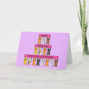 Happy Birthday Foster Ma Cartoon Cats Kaart