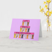 Happy Birthday Foster Mom Cartoon Cats Kaart (Gele Bloem)