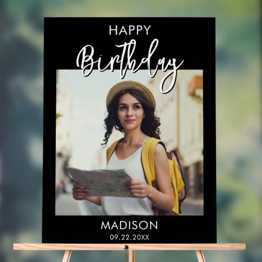 Happy Birthday Foto Acryl Bord (Neutraal)