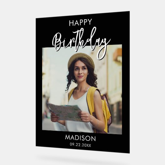 Happy Birthday Foto Acryl Bord (Hoek)