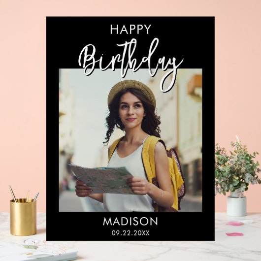 Happy Birthday Foto Acryl Bord (Huwelijk)