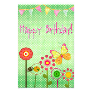 Happy Birthday Foto Afdruk
