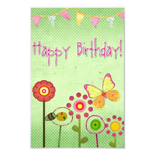 Happy Birthday Foto Afdruk (Voorkant)