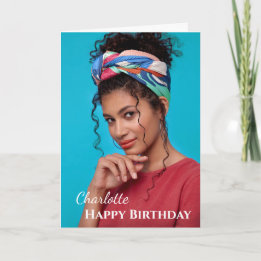 Happy Birthday Foto Elegant Modern personaliseren Kaart