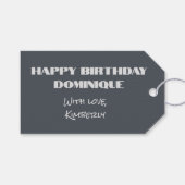 Happy Birthday Foto Gift Label Cadeaulabel (Voorkant (Horizontaal))