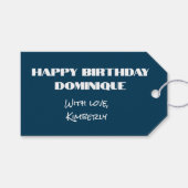 Happy Birthday Foto Gift Label Cadeaulabel (Voorkant (Horizontaal))