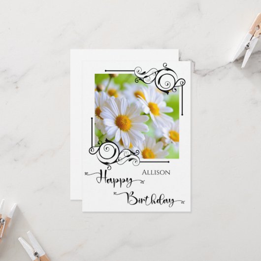 Happy Birthday Foto Kaart (Voorkant / Achterkant in situ)