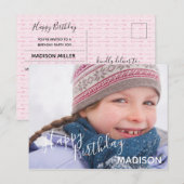 Happy Birthday Foto & Pijlen - Verjaardag Briefkaa Uitnodiging Briefkaart (Voorkant / Achterkant)