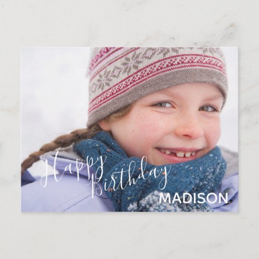 Happy Birthday Foto & Pijlen - Verjaardag Briefkaa Uitnodiging Briefkaart (Voorkant)