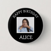Happy Birthday Foto Ronde Button 5,7 Cm (Voorkant)