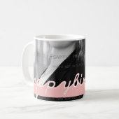 Happy Birthday Foto roze White Cutout Text Design Koffiemok (Voorkant links)