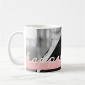 Happy Birthday Foto roze White Cutout Text Design Koffiemok (Links)