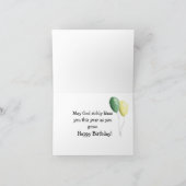 Happy Birthday Fox and Balloons wenskaart Bedankkaart (Binnen)