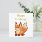 Happy Birthday! Fox, vosje Kaart (Staand voorkant)