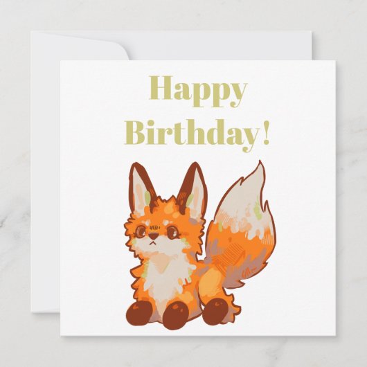 Happy Birthday! Fox, vosje Kaart (Voorkant)