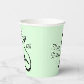 Happy Birthday Fox w Age Green Papieren Bekers (Rechts)