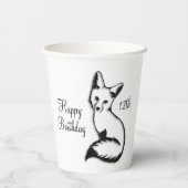 Happy Birthday Fox w Age Papieren Bekers (Achterkant)