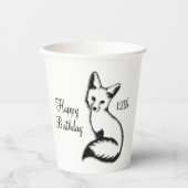 Happy Birthday Fox w Age Papieren Bekers (Voorkant)