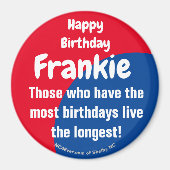 Happy Birthday Frankie Magnet (Voorkant)