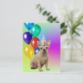 Happy Birthday Franse Bulldog briefkaart (Staand voorkant)