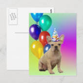 Happy Birthday Franse Bulldog briefkaart (Voorkant / Achterkant)