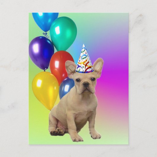 Happy Birthday Franse Bulldog briefkaart (Voorkant)