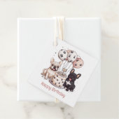 Happy Birthday Franse Bulldogs Party Petten Bedankjes Labels (In situ)