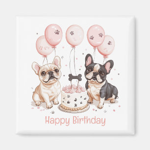 Happy Birthday Franse Bulldogs Verjaardagstaart Ro Magneet