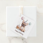 Happy Birthday French Bulldog Bedankjes Labels (In situ)