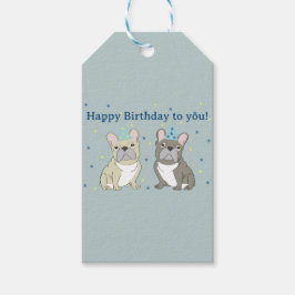 Happy birthday French, bulldog Cadeaulabel