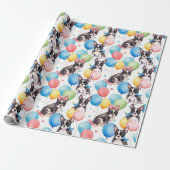 Happy Birthday French Bulldog Cadeaupapier (Uitgerold)