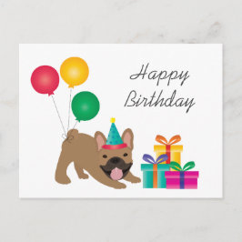 Happy Birthday French Bulldog Colorful Briefkaart