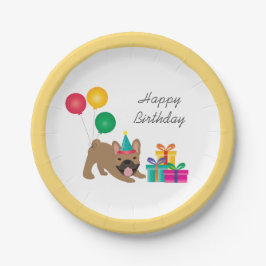 Happy Birthday French Bulldog Colorful Papieren Bordje