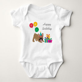 Happy Birthday French Bulldog Colorful Romper
