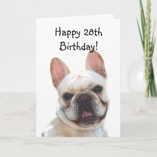 Happy Birthday French Bulldog Greeting Card Kaart (Voorkant)
