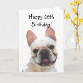 Happy Birthday French Bulldog Greeting Card Kaart (Gele Bloem)