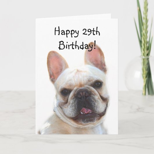 Happy Birthday French Bulldog Greeting Card Kaart (Voorkant)
