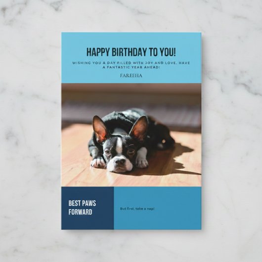 Happy Birthday French Bulldog Kaart