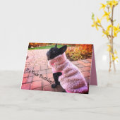 Happy Birthday French Bulldog Kaart (Gele Bloem)