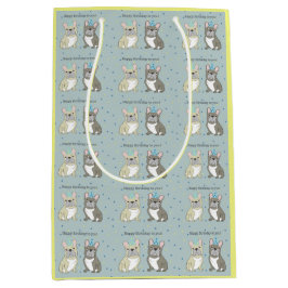 Happy birthday French, bulldog Medium Cadeauzakje