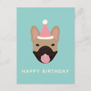 Happy Birthday French Bulldog Party Pet Briefkaart