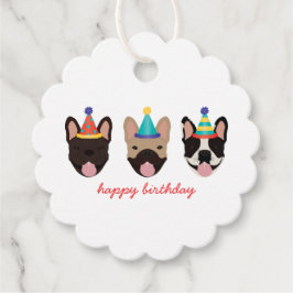 Happy Birthday French Bulldog Party Petten Red Bedankjes Labels