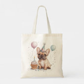 Happy Birthday French Bulldog Tote Bag (Achterkant)
