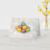 Happy Birthday French Macarons Kaart (Gele Bloem)