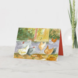 Happy Birthday Friend Chickens Birds Boerderij Bedankkaart