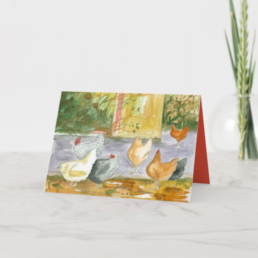 Happy Birthday Friend Chickens Birds Boerderij Bedankkaart (Voorkant)