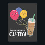 Happy Birthday Friend Cute Bubble Tea Celebration Briefkaart<br><div class="desc">Een Cute Birthday Gift voor een vriend,  familielid,  Vriendin of vriend die van Bubble Tea houdt. De perfecte Celebration Party Gift for Tea Drinker.</div>
