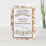 Happy Birthday Friend Flowers Bless Personaliseren Kaart<br><div class="desc">Happy Birthday Friend Flowers Blessings Personaliseer Kaart is geweldig om je lieve vriend een Happy Birthday,  Joy and Blessings te wensen. Ze zullen blij zijn om deze speciale kaart van u te ontvangen. Personaliseer het van binnen en van buiten.</div>